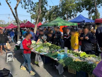 บรรยากาศตลาดนัดเช้า 331 นิคมเกตเวย์