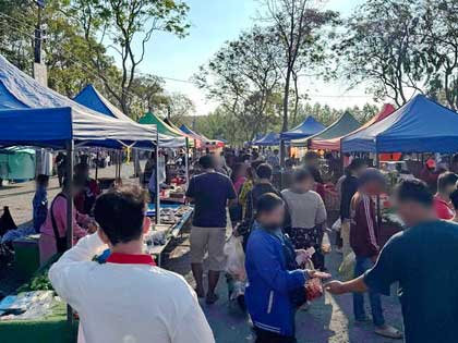 บรรยากาศตลาดนัดเช้า 331 นิคมเกตเวย์