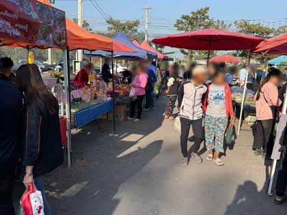 บรรยากาศตลาดนัดเช้า 331 นิคมเกตเวย์