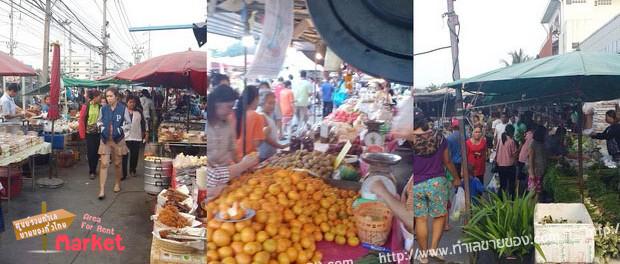 ตลาดนัดหลังฟาร์มจระเข้ ถนนท้ายบ้าน ตลาดนัดย่านสมุทรปราการ