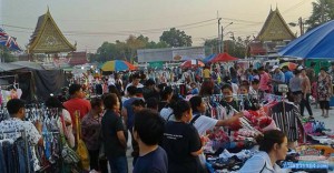 ตลาดนัดธรรมสุขใจ รังสิต คลอง1 พื้นที่เช่าตลาดนัดทุกวัน