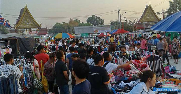 ตลาดนัดธรรมสุขใจ รังสิต คลอง1 พื้นที่เช่าตลาดนัดทุกวัน